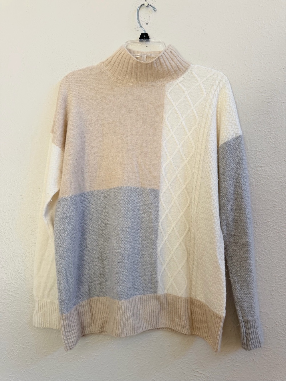 Vineyard Vines cashmere mock neck color block sweater